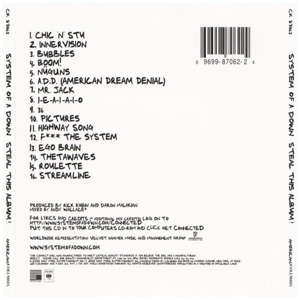 SYSTEM OF A DOWN - STEAL THIS ALBUM | CD