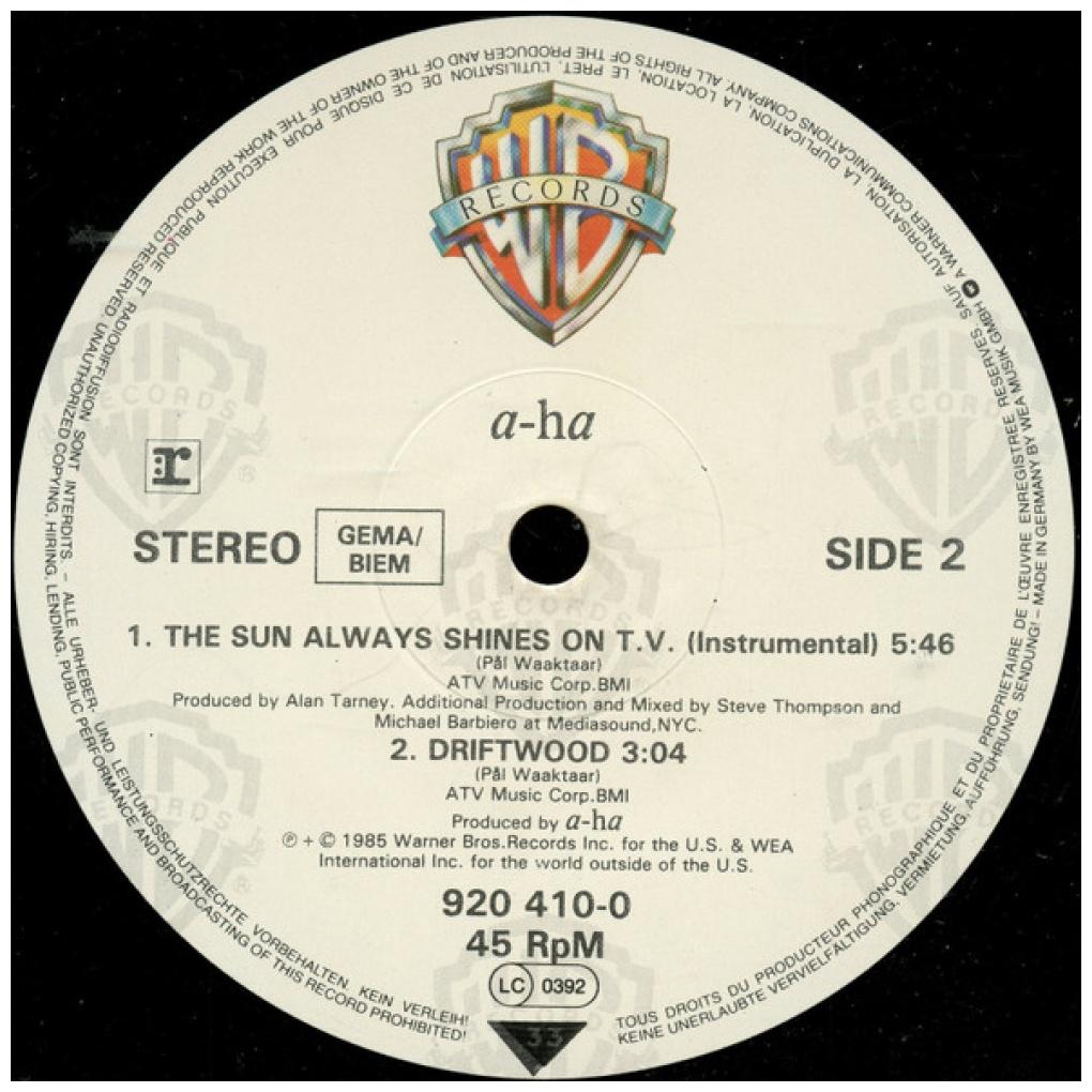 A-HA - THE SUN ALWAYS SHINE ON T.V. | 12" MAXI SINGLE VINILO USADO