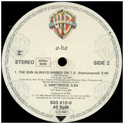 A-HA - THE SUN ALWAYS SHINE ON T.V. | 12" MAXI SINGLE VINILO USADO