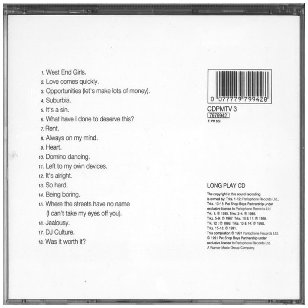 PET SHOP BOYS - DISCOGRAPHY | CD