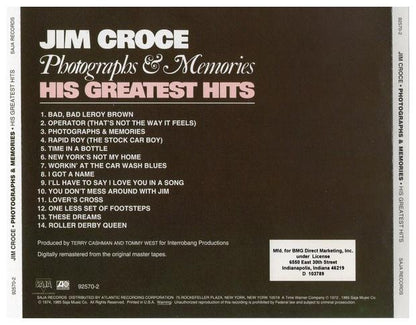 JIM CROCE - PHOTOGRAPHS & MEMORIES: THE GREATEST HITS | CD USADO