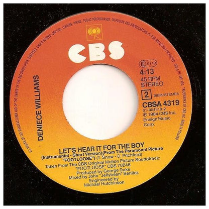 DENIECE WILLIAMS - LET S HEAR IT FOR THE BOY | 7   SINGLE VINILO USADO
