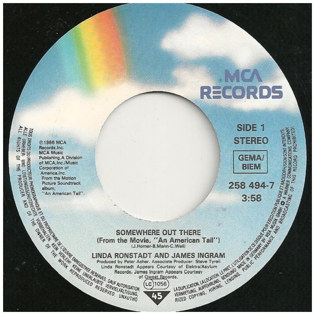 LINDA RONSTADT & JAMES INGRAM - SOMEWHERE OUT THERE | 7" SINGLE USADO