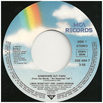 LINDA RONSTADT & JAMES INGRAM - SOMEWHERE OUT THERE | 7" SINGLE USADO
