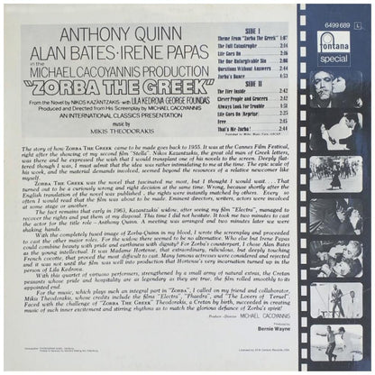 MIKIS THEODORAKIS - ZORBA THE GREEK - O.S.T. | VINILO USADO