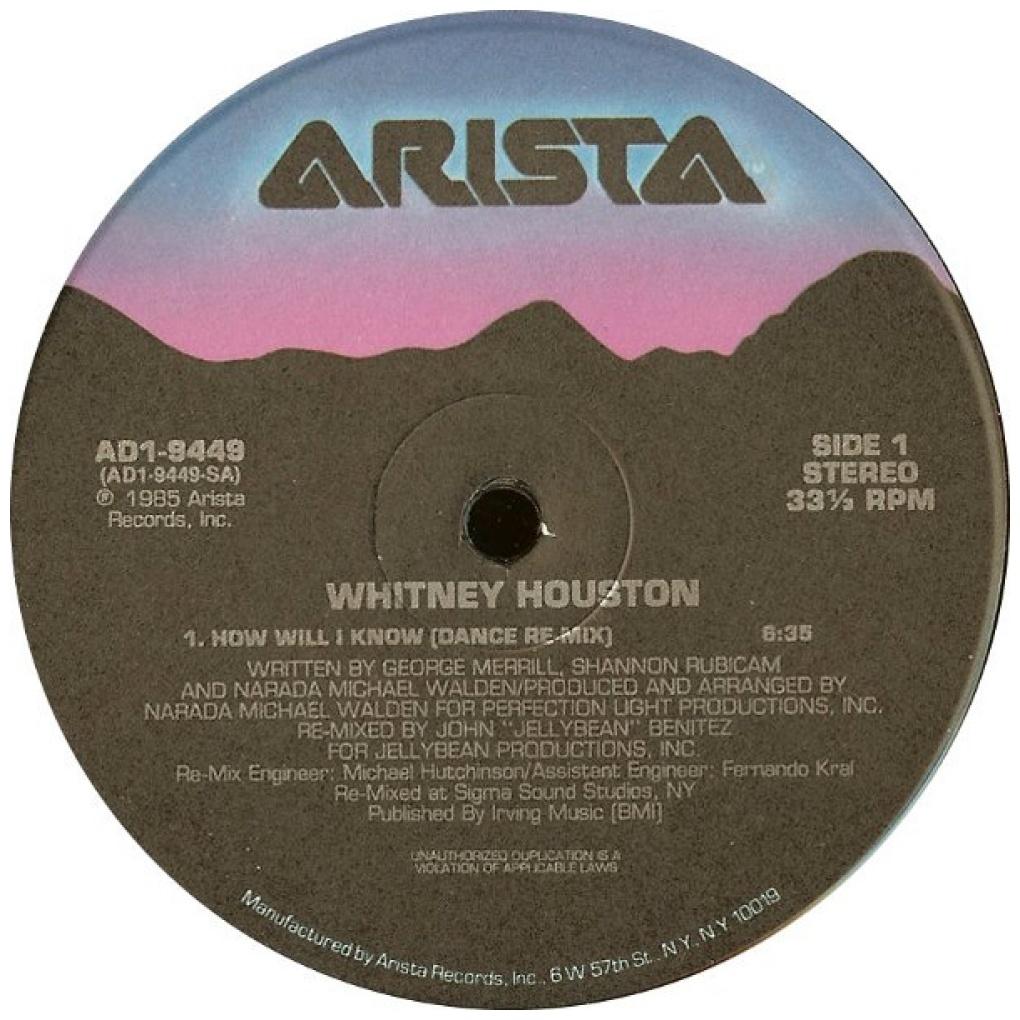 WHITNEY HOUSTON - HOW WILL I KNOW | 12'' MAXI SINGLE USADO