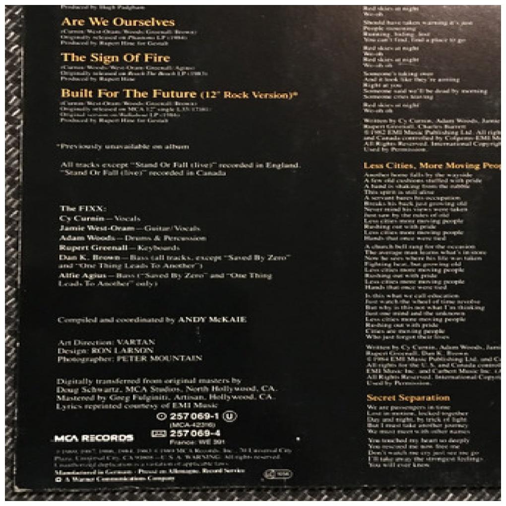 FIXX - ONE THING LEADS TO ANOTHER: GREATEST HITS | VINILO USADO