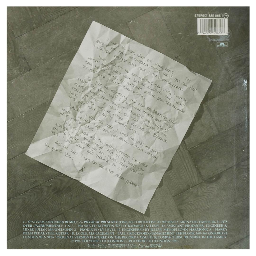 LEVEL 42 - IT'S OVER | 12" MAXI SINGLE USADO