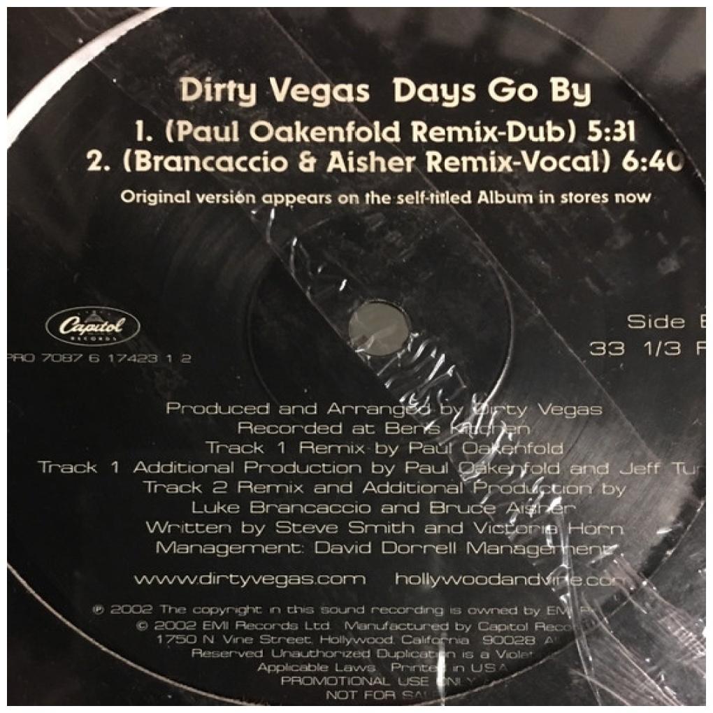 DIRTY VEGAS - DAYS GO BY | 12'' MAXI SINGLE USADO