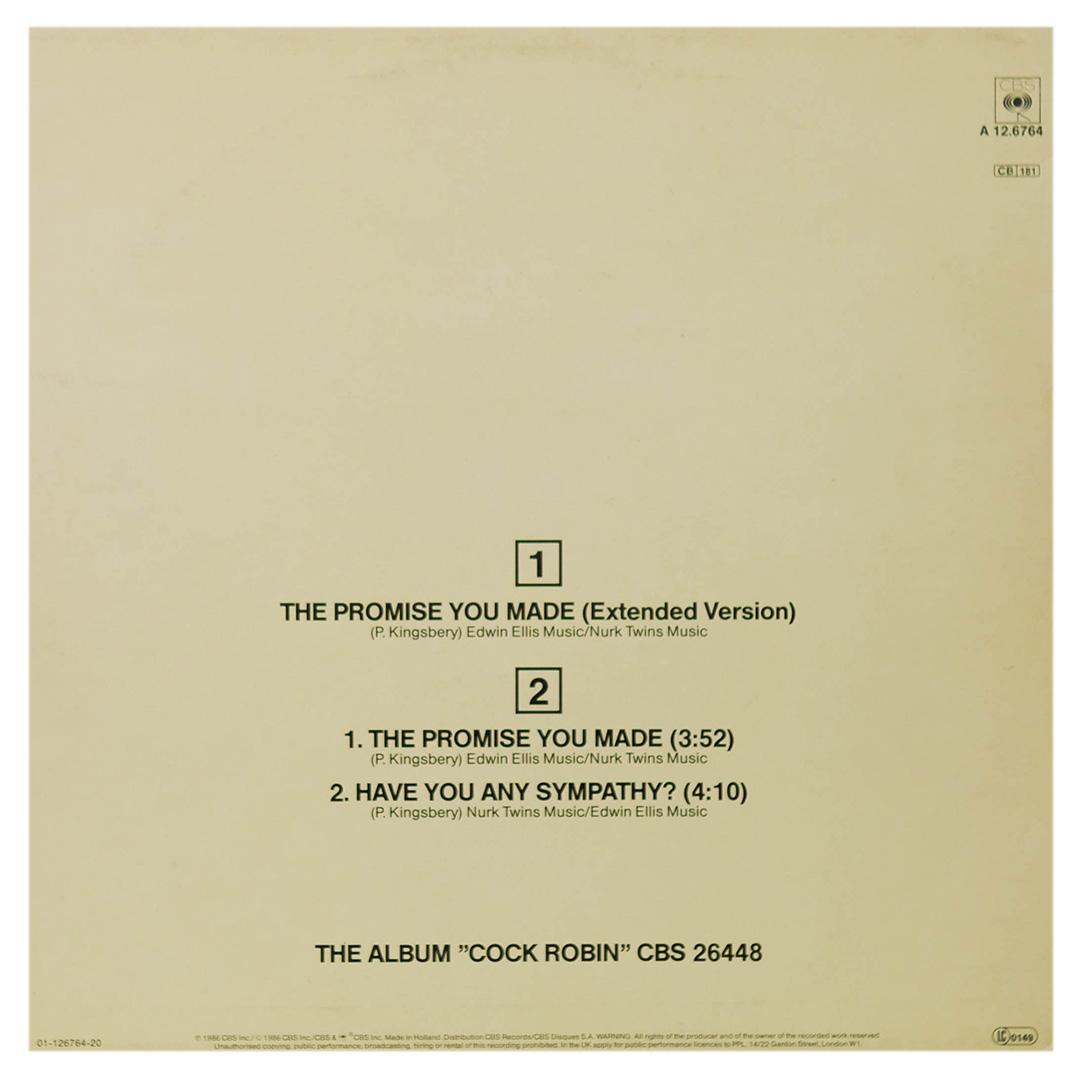 COCK ROBIN - THE PROMISE YOU MADE | 12" MAXI SINGLE USADO