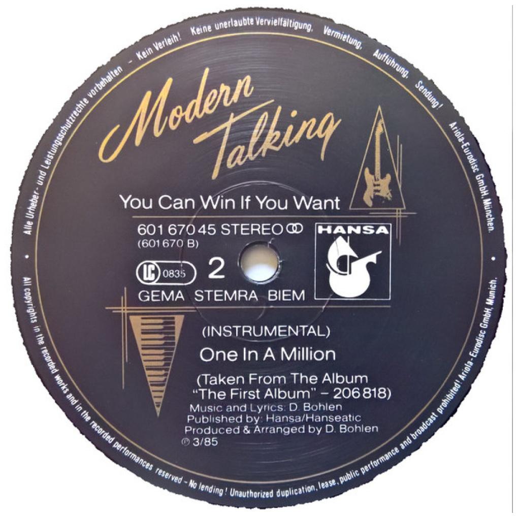 MODERN TALKING - YOU CAN WIN IF YOU WANT | 12'' MAXI SINGLE USADO