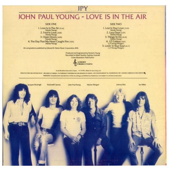 JOHN PAUL YOUNG - LOVE IS IN THE AIR | VINILO USADO