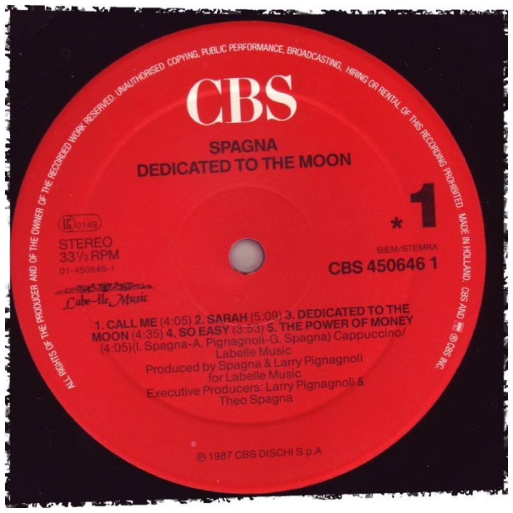 SPAGNA - DEDICATED TO THE MOON | VINILO USADO