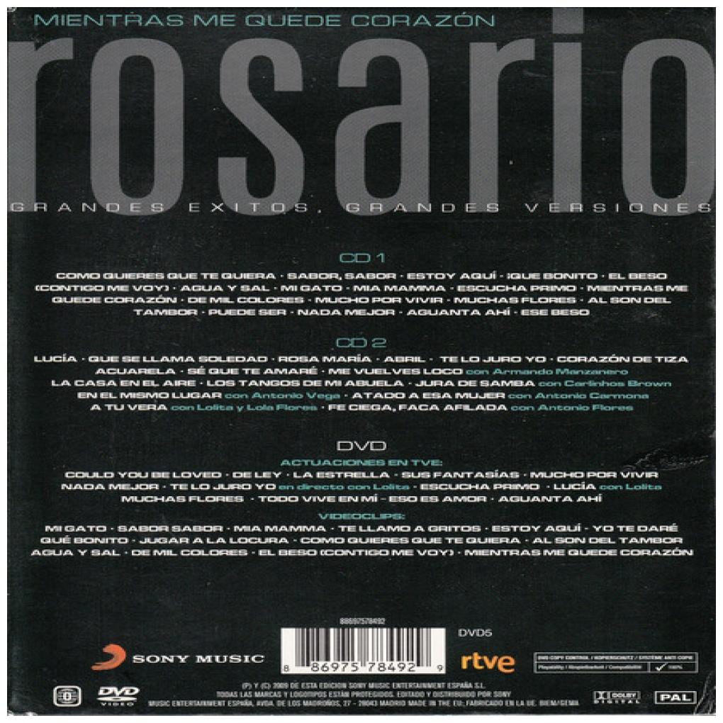 ROSARIO - MIENTRAS ME QUEDE CORAZÓN: GRANDES ÉXITOS, GRANDES VERSIONES (2CD+DVD) | CD