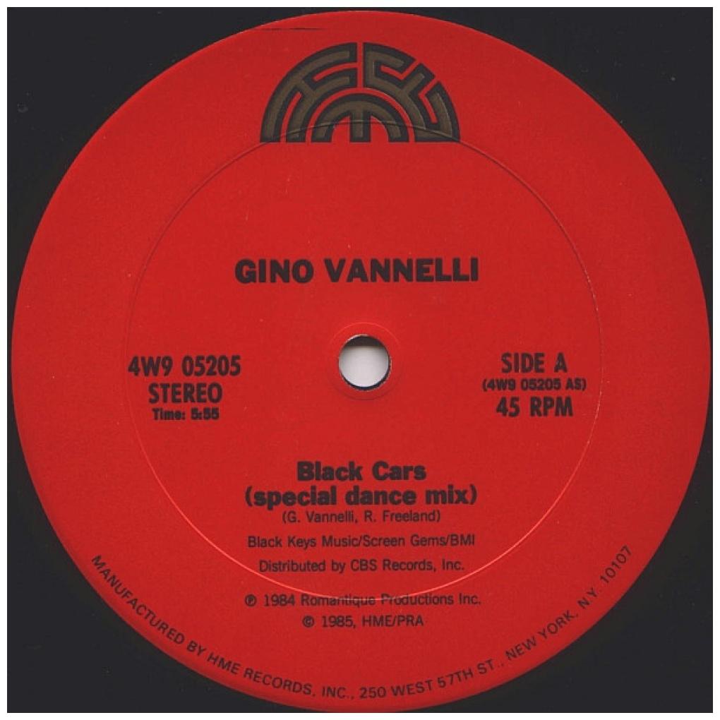 GINO VALELLI - BLACK CARS | 12'' MAXI SINGLE USADO