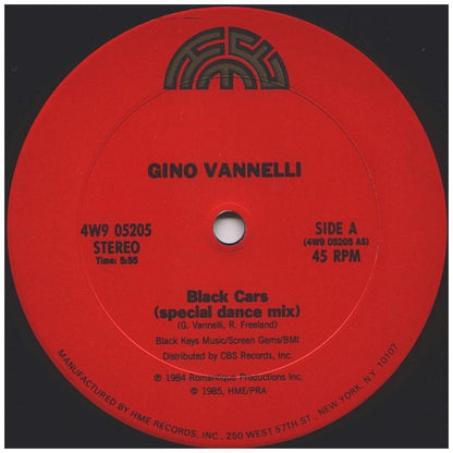 GINO VALELLI - BLACK CARS | 12'' MAXI SINGLE USADO