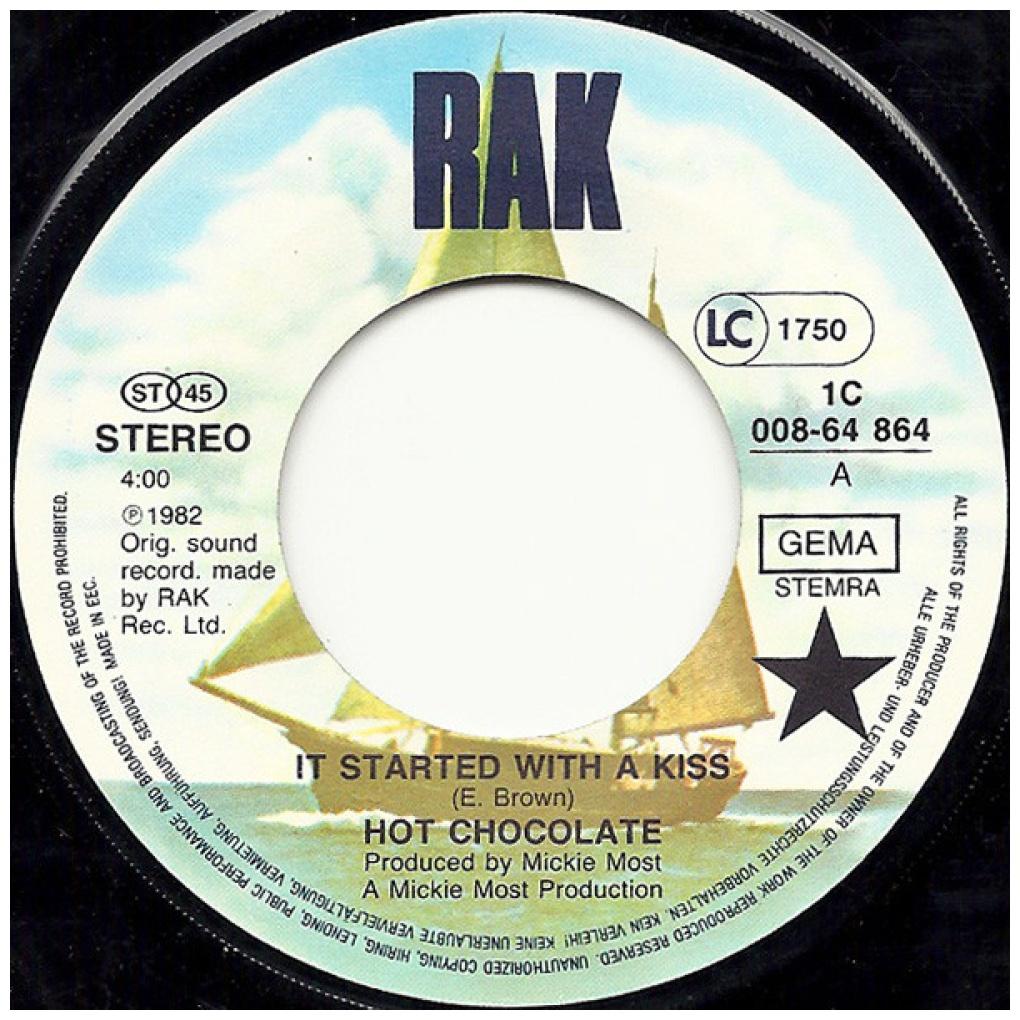 HOT CHOCOLATE - IT STARTED WITH A KISS | 7" SINGLE USADO