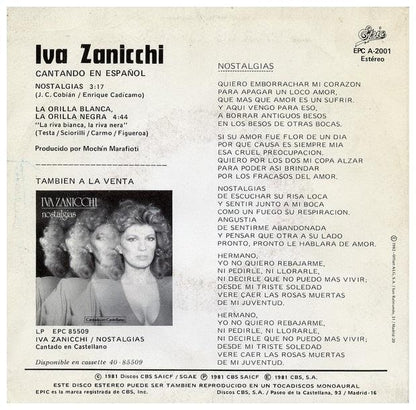 IVA ZANICCHI - NOSTALGIAS | 7" SINGLE VINILO USADO