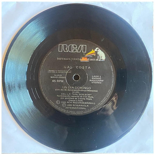 GAL COSTA - UN DIA DOMINGO | 7" SINGLE USADO