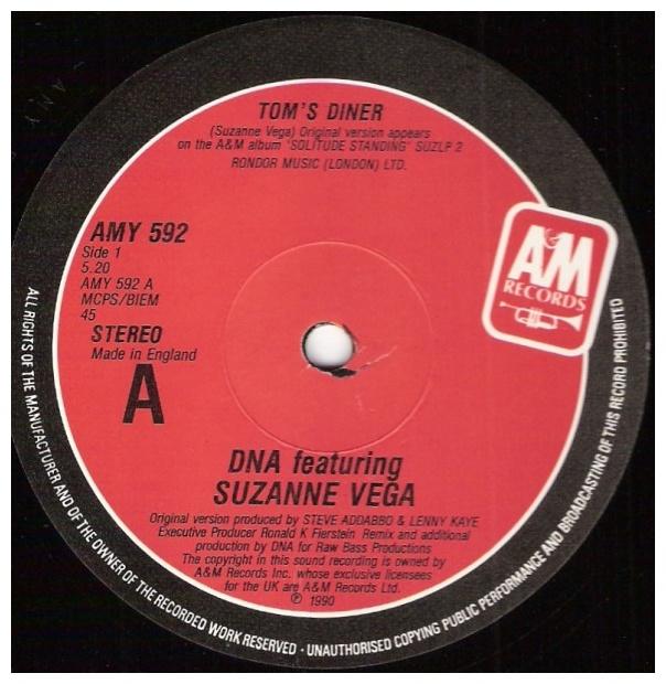 D.N.A FT. SUZANNE VEGA - TOM S DINER | 12   MAXI SINGLE USADO